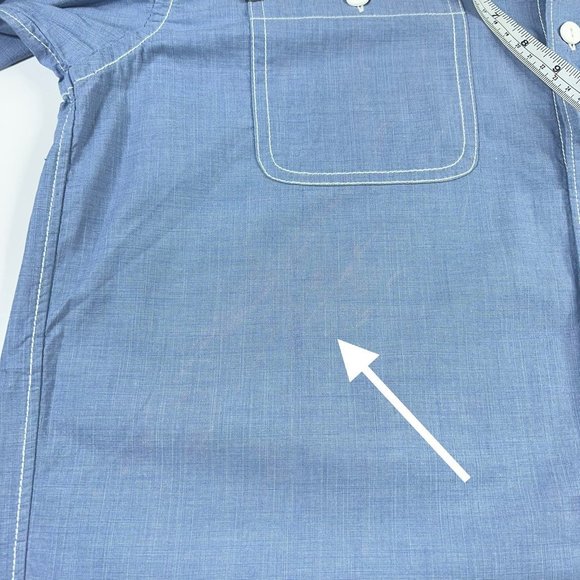 Hurley Hobie Mens Button-Up Shirt Blue Long Sleeve Spread Collar Pockets XL New - Picture 5 of 12